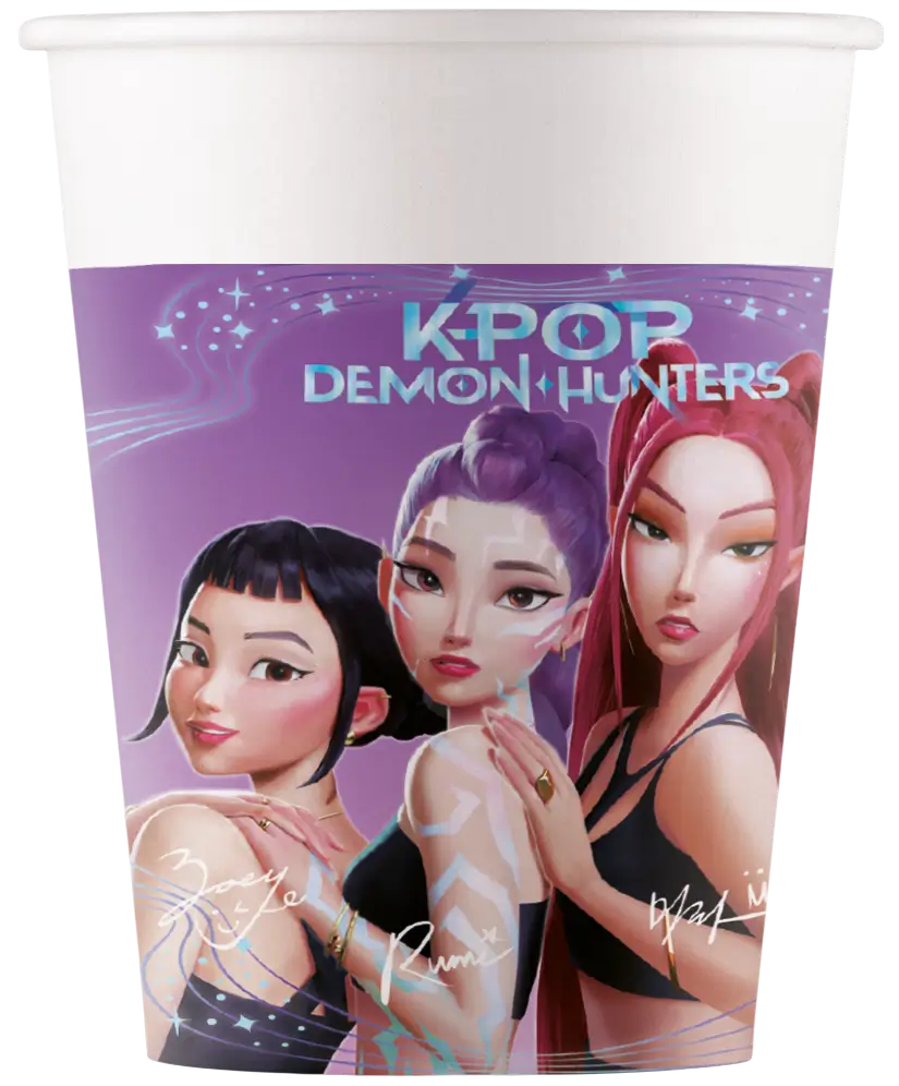 K-POP Demon Hunters paper cup - 25cl - Set of 8