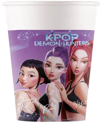 K-POP Demon Hunters paper cup - 25cl - Set of 8