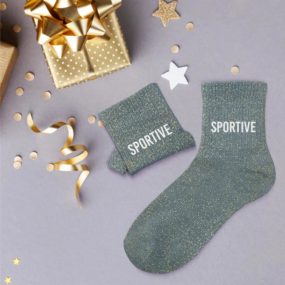 Glitter Sports Socks - One Size 36-42