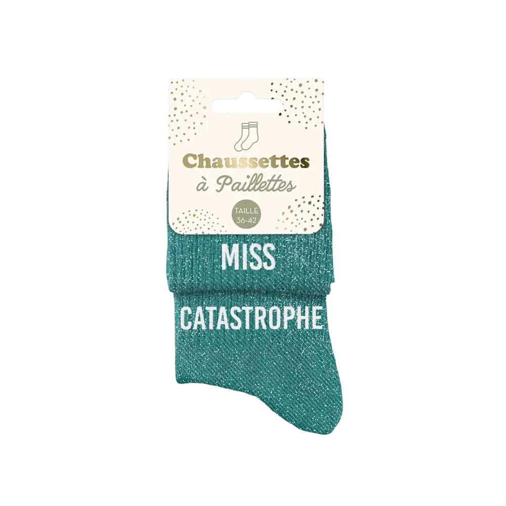 Miss Catastrophe Duo Glitter Socks - One Size 36-42