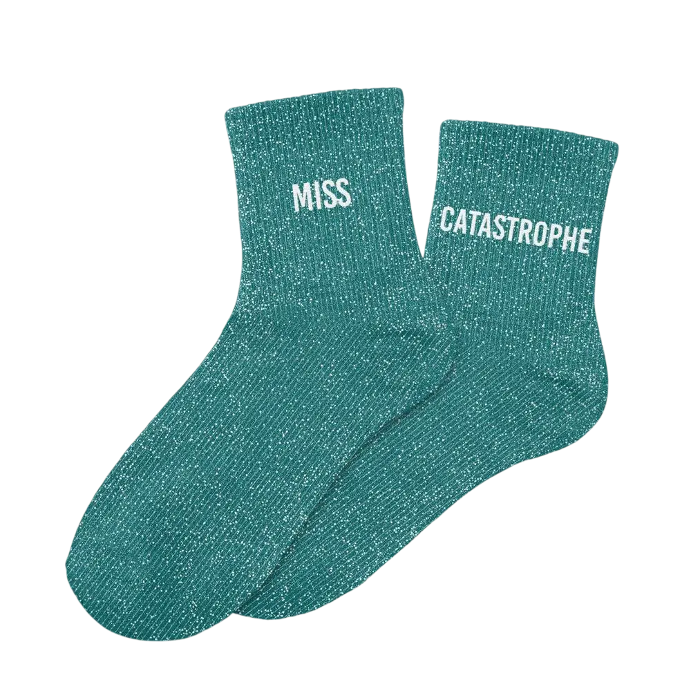 Miss Catastrophe Duo Glitter Socks - One Size 36-42