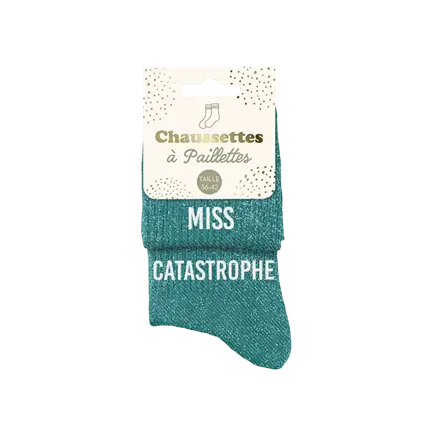 Miss Catastrophe Duo Glitter Socks - One Size 36-42