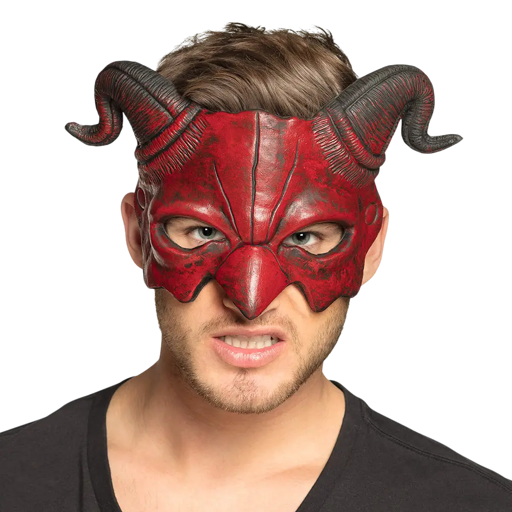 Demon half mask with horns