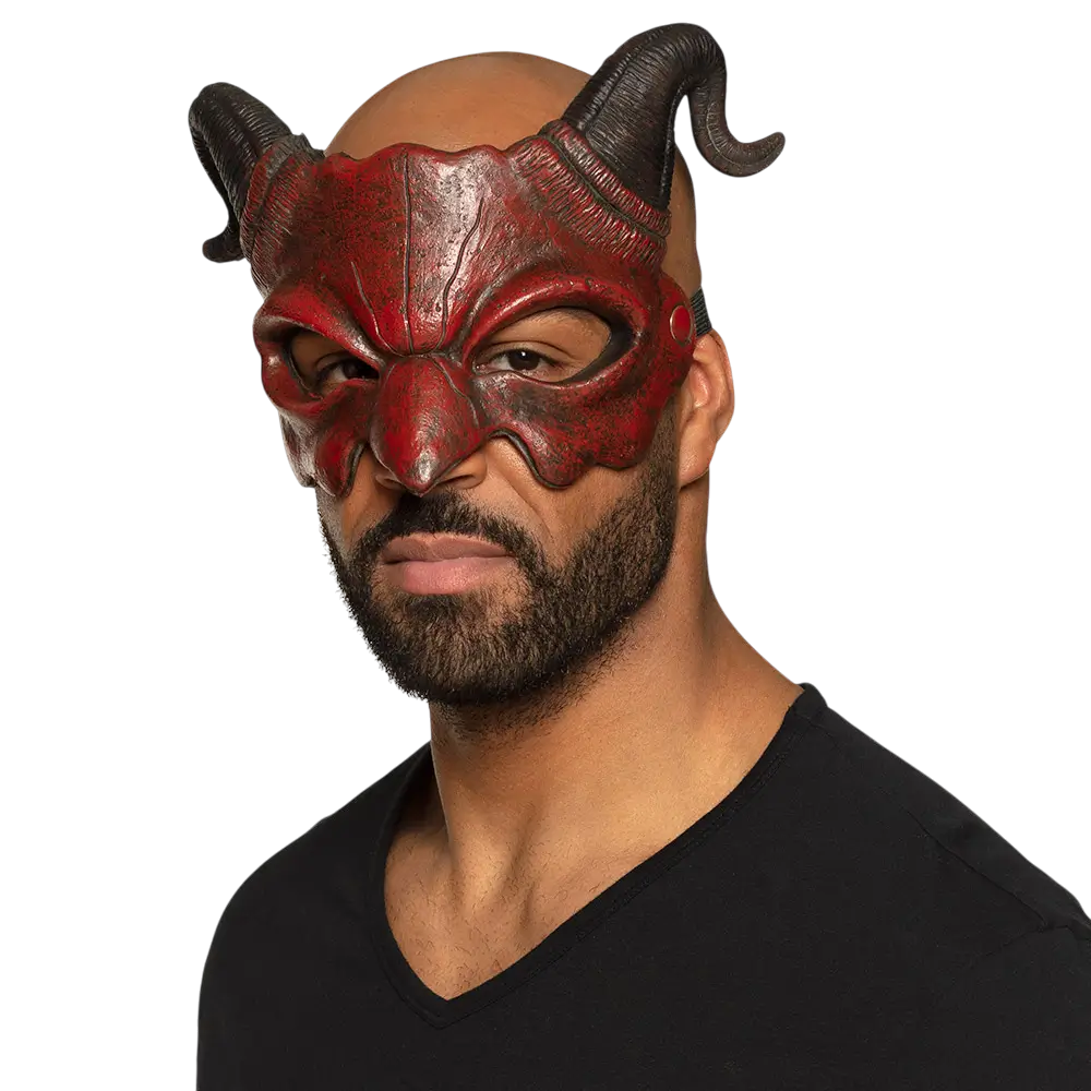Demon half mask with horns