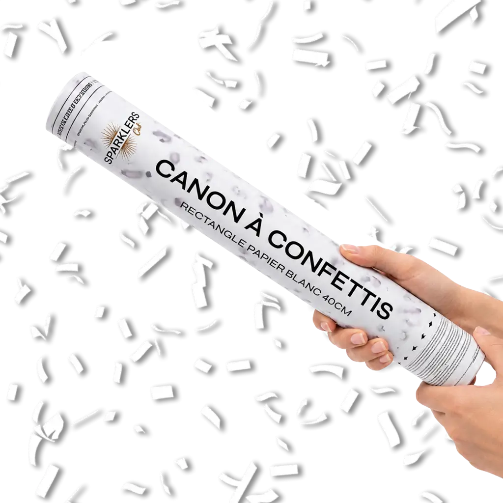 40cm White confetti cannons