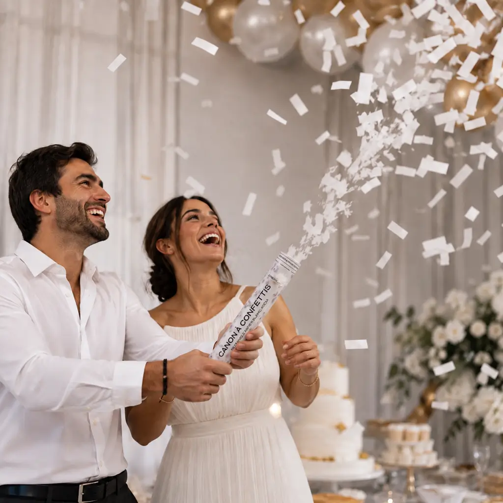 40cm White confetti cannons