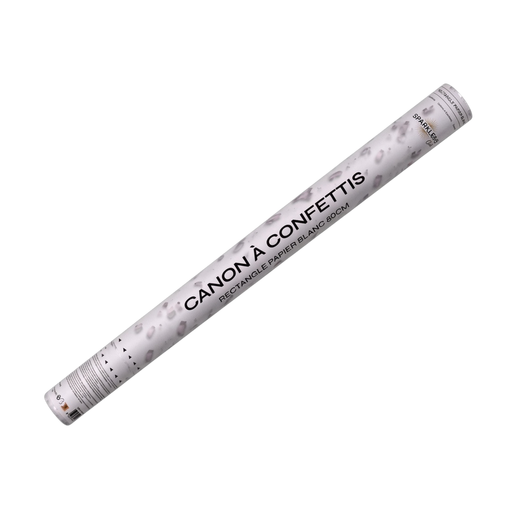 80 CM white confetti cannons