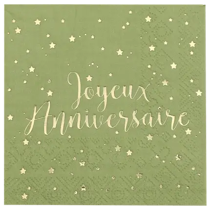 Happy Birthday napkin Olive (pack of 20)