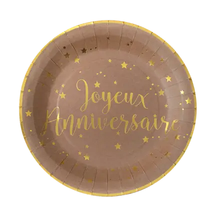 Happy Birthday Kraft plate (set of 10)