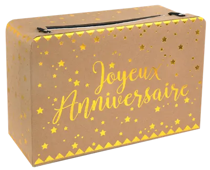 Gold/Kraft Happy Birthday paper urn