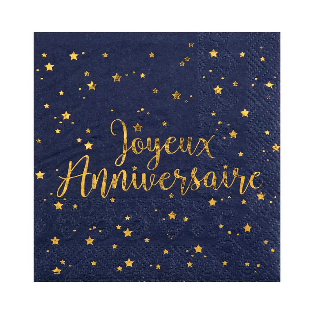 Happy Birthday Napkin Blue (pack of 20)