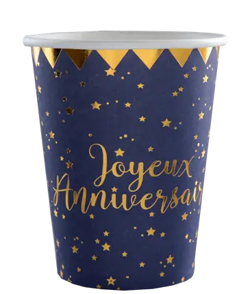 Blue Happy Birthday tumbler (set of 10)