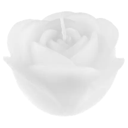 Rose sculpted flower candle - White