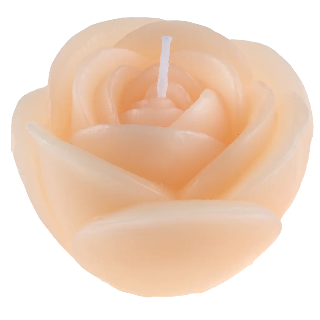 Rose sculpted flower candle - Pêche
