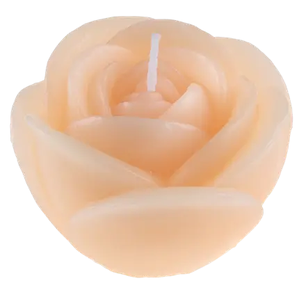 Rose sculpted flower candle - Pêche