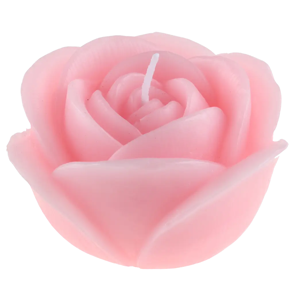 Carved Rose flower candle - Light pink