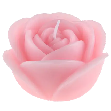 Carved Rose flower candle - Light pink