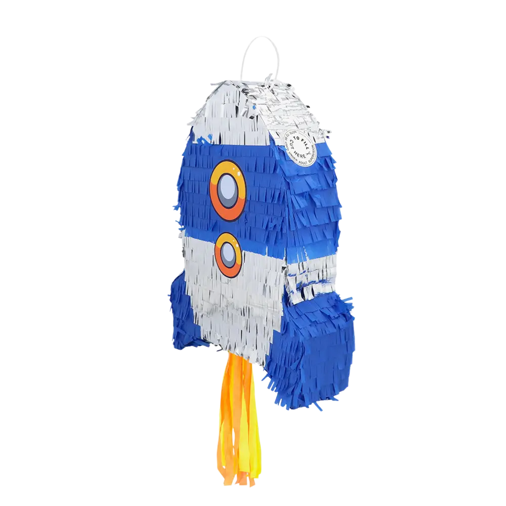 Blue rocket piñata
