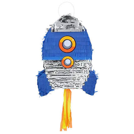 Blue rocket piñata
