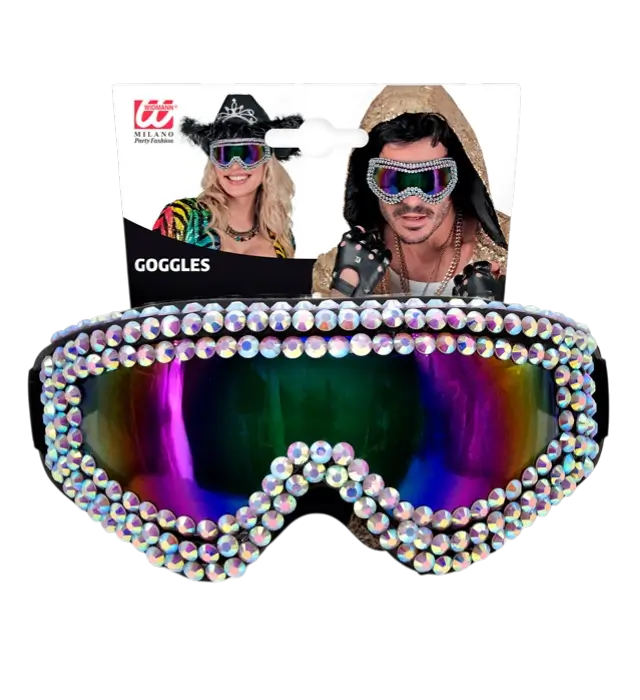 "APRÈS-SKI PARTY WINTER FESTIVAL GOGGLES WITH RHINESTONES".