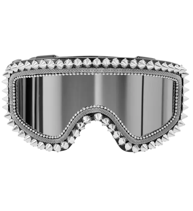 "APRÈS-SKI PARTY WINTER FESTIVAL GLASSES WITH SILVER STUDS AND RHINESTONES".