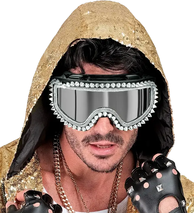 "APRÈS-SKI PARTY WINTER FESTIVAL GLASSES WITH SILVER STUDS AND RHINESTONES".