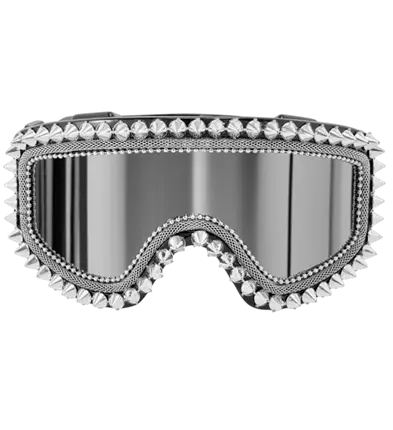 APRÈS-SKI PARTY WINTER FESTIVAL GLASSES WITH SILVER STUDS AND RHINESTONES.