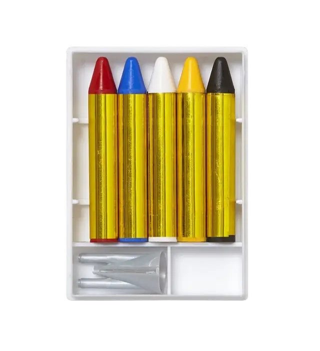 Assortment of 20 Sets of 5 Face Paint Pencils with Sharpener – Costume Makeup Kit
