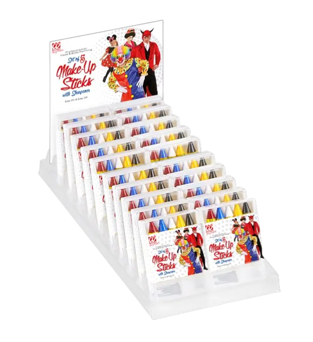 Assortment of 20 Sets of 5 Face Paint Pencils with Sharpener – Costume Makeup Kit