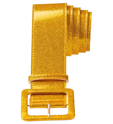 GLITTERY GOLD BELT DISCO ACCESSORY 120 CM