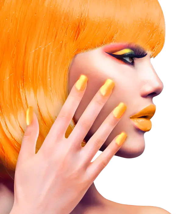 Set of 12 Neon Orange Self-Adhesive Nails with Nail Polish Effect – False Manicure Nails