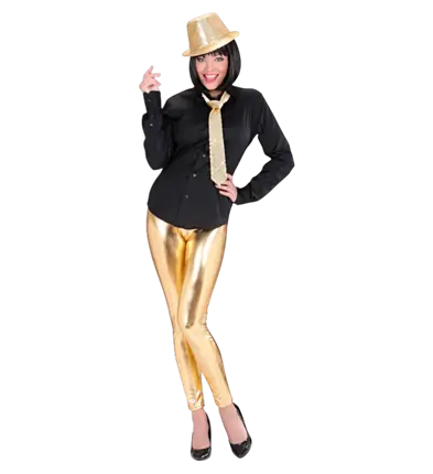 Gold Metallic Leggings – Shiny Disco Pants – 70s / 80s Costume