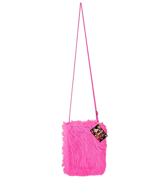Neon Pink Plush Handbag – Pop Disco Costume Accessory
