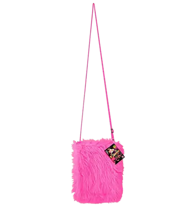 Neon Pink Plush Handbag – Pop Disco Costume Accessory