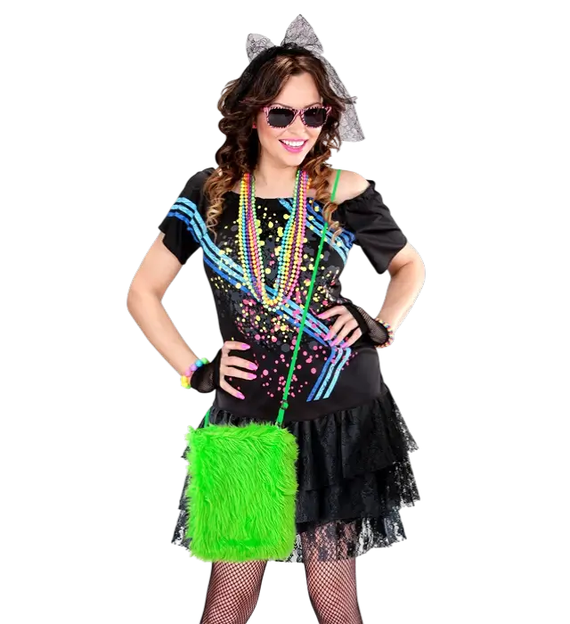 Neon Green Plush Handbag – Pop Disco Costume Accessory