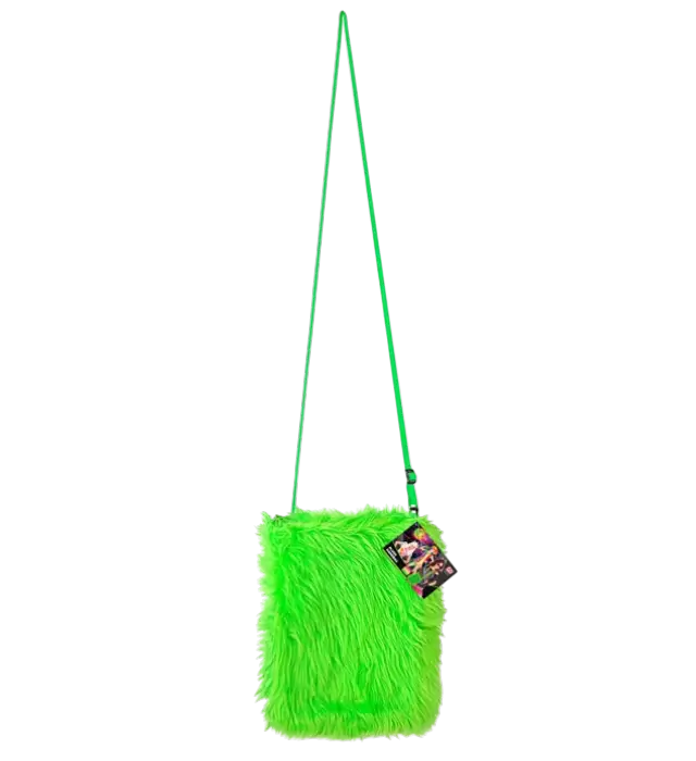Neon Green Plush Handbag – Pop Disco Costume Accessory
