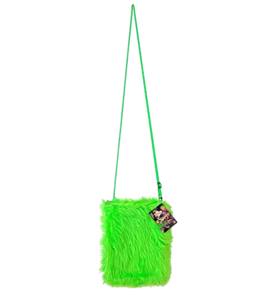 Neon Green Plush Handbag – Pop Disco Costume Accessory