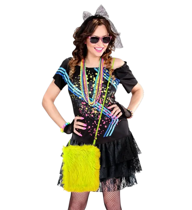 Neon Yellow Plush Handbag – Pop Disco Costume Accessory
