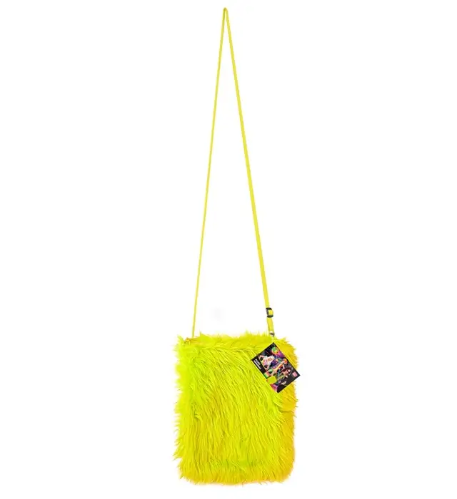 Neon Yellow Plush Handbag – Pop Disco Costume Accessory