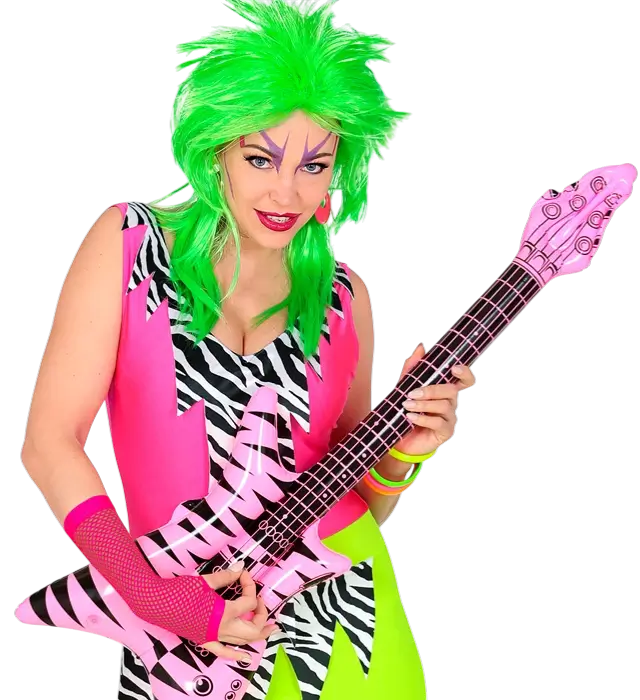 Neon Pink Fishnet Gloves 33 cm – 80s Costume Accessory