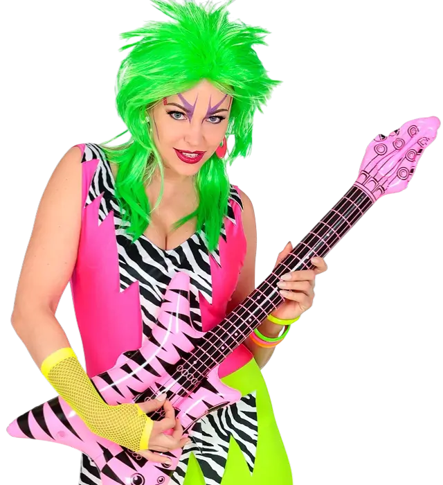 Neon Yellow Fingerless Fishnet Gloves 33 cm – 80s Costume Accessory