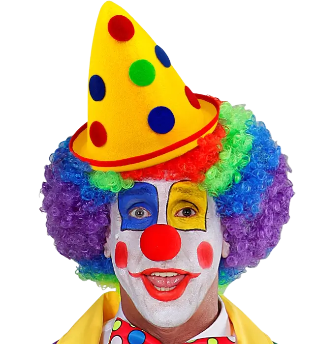 Yellow Polka Dot Pointed Felt Hat – Clown or Party Costume Hat