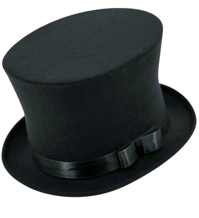 Black Felt Top Hat Wool Look 16 cm – Elegant Costume Accessory