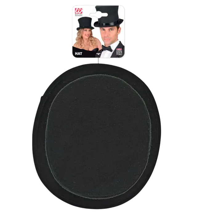 Black Felt Top Hat Wool Look 16 cm – Elegant Costume Accessory