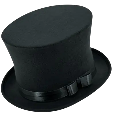 Black Felt Top Hat Wool Look 16 cm – Elegant Costume Accessory