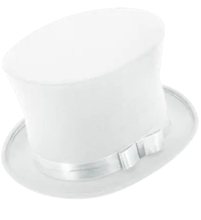 White Felt Top Hat Wool Look 16 cm – Elegant Costume Accessory