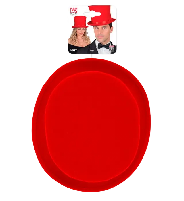 Red Felt Top Hat Wool Look 16 cm – Elegant Costume Accessory