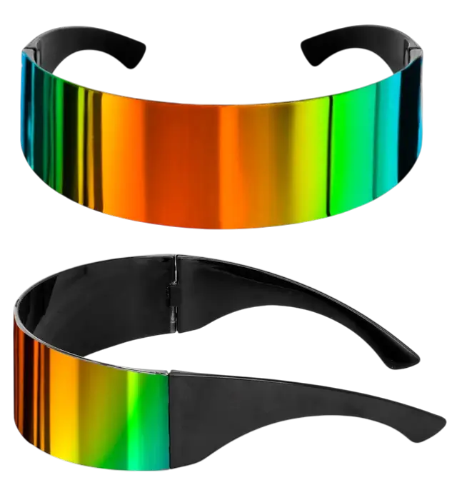 Rainbow Mirror Sunglasses – Multicolor Reflective Glasses – Costume Accessory