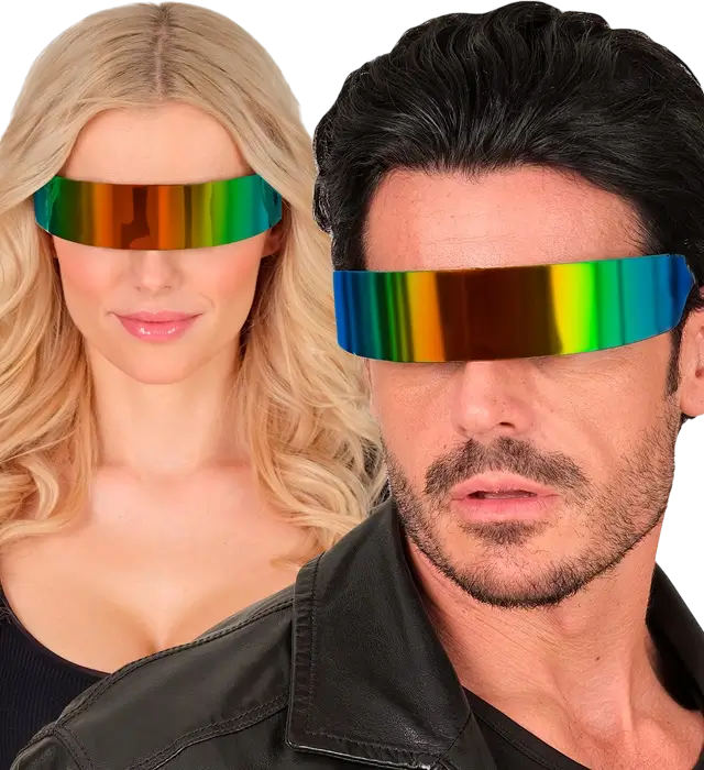 Rainbow Mirror Sunglasses – Multicolor Reflective Glasses – Costume Accessory
