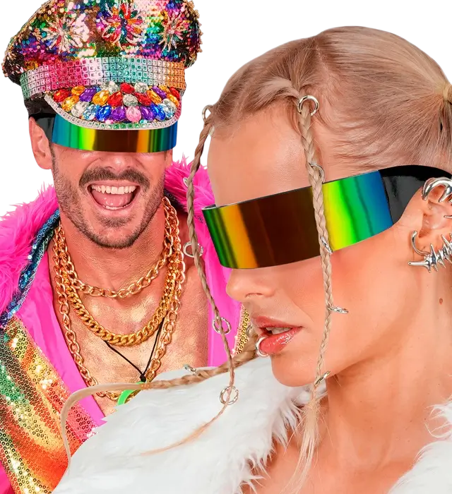 Rainbow Mirror Sunglasses – Multicolor Reflective Glasses – Costume Accessory